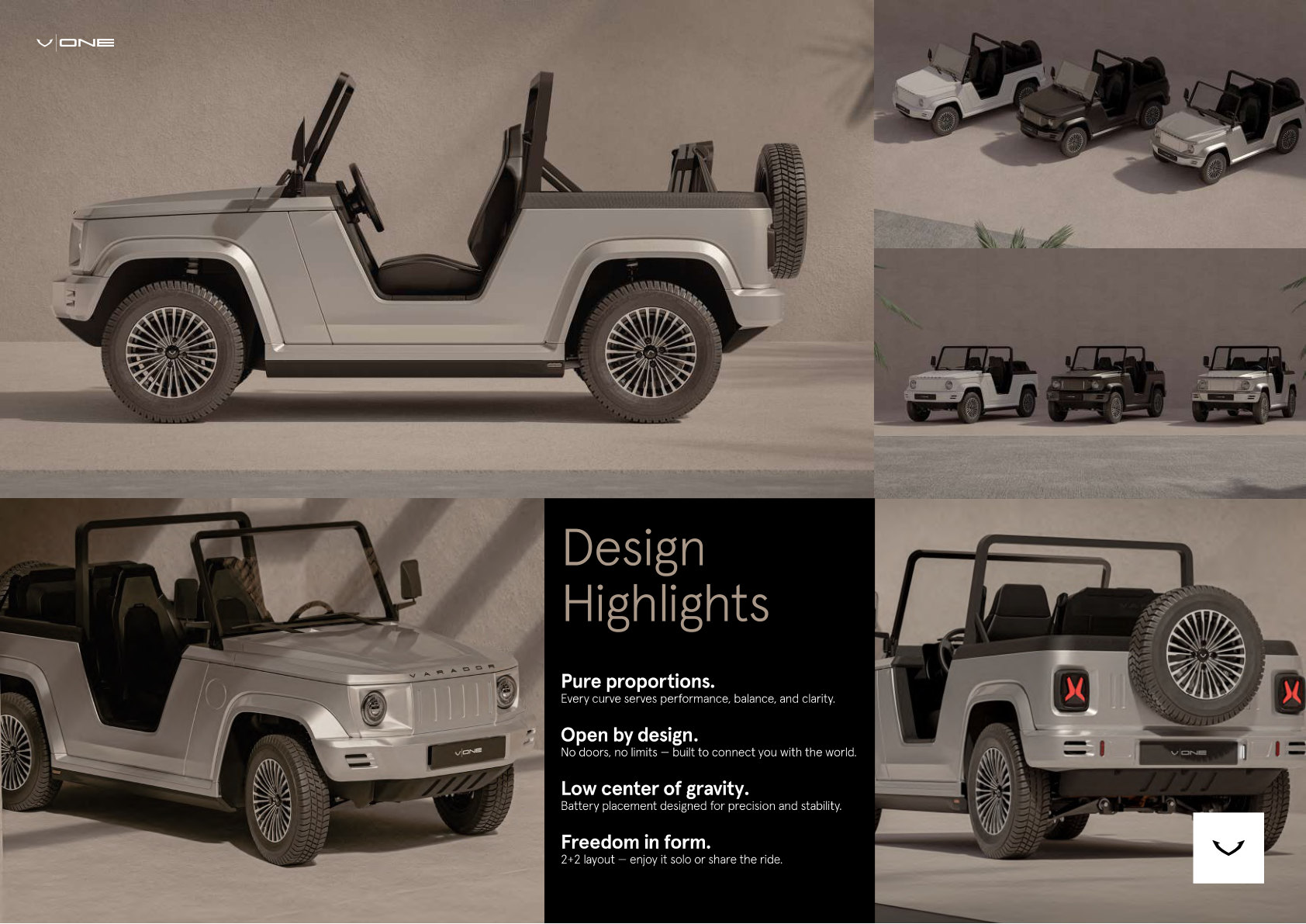 VARADOR ONE design highlights collage